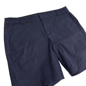 New J.Crew Chino Shorts Women 16 Navy Blue 9 Inch Inseam Stretch Cotton NWT